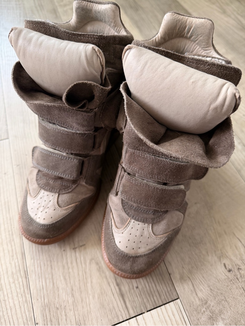 Authentic Isabel Marant wedge sneakers in grey/brown color - Picture 4 of 7